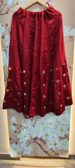 Pretty gaji silk real mirror skirt in red