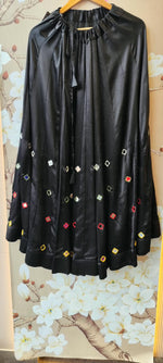 Pretty gaji silk real mirror skirt in black