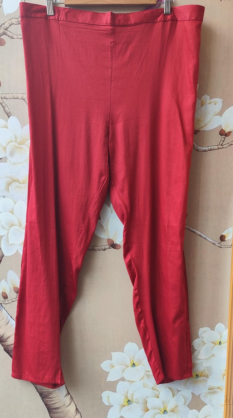 Designer red Mul chanderi handwork suit set