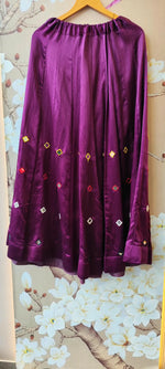 Pretty gaji silk real mirror skirt in purple