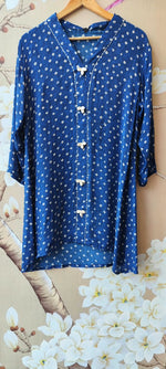 Pure crepe digital printed Co ord set in blue
