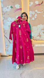 Trending embroidered full suit in pink