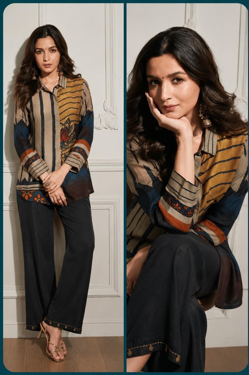 Super pretty Kalamkari co ord set in crepe