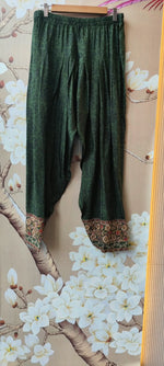 Super wow pure crepe silk lining ajrakh suit set in green