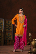 Crepe silk heavy handwork farshi salwar suit set
