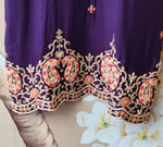 Beautiful purple heavy plazzo pant suit set with intricate detailing