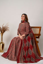 Pure cotton ajrakh skirt set