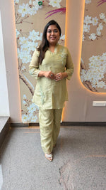 Pretty handwork salsa co ord in mint green