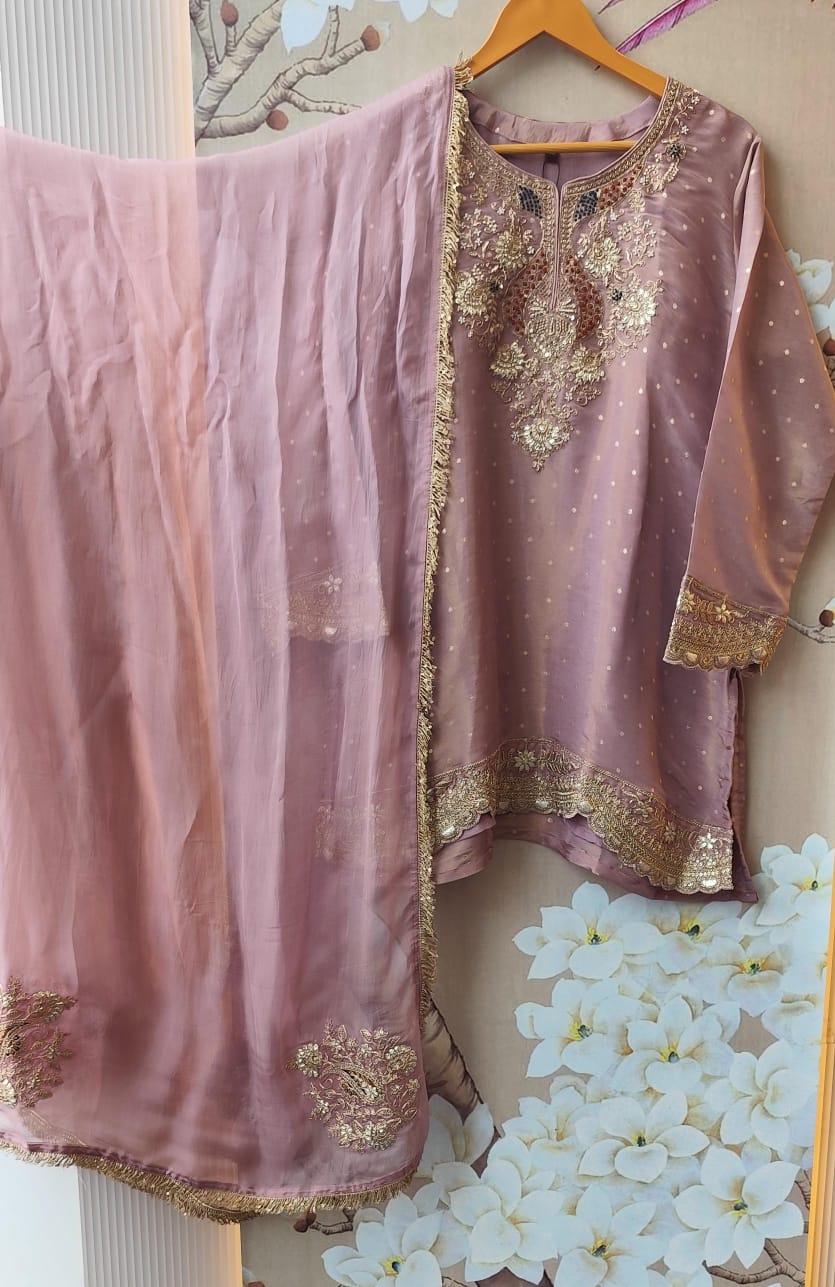 Tissue full Banarasi suit set with intricate zari detailing