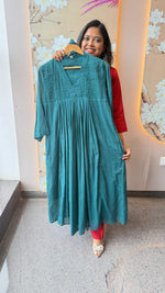 Pure Mul cotton with lining and pocket suit set in blue