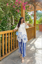 Super smart cotton applique stripes co ord set