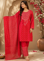 Red bandhani farshi salwar suit set