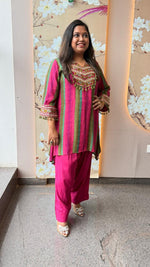 Pure Mul silk with gotta detailing Farsi salwar