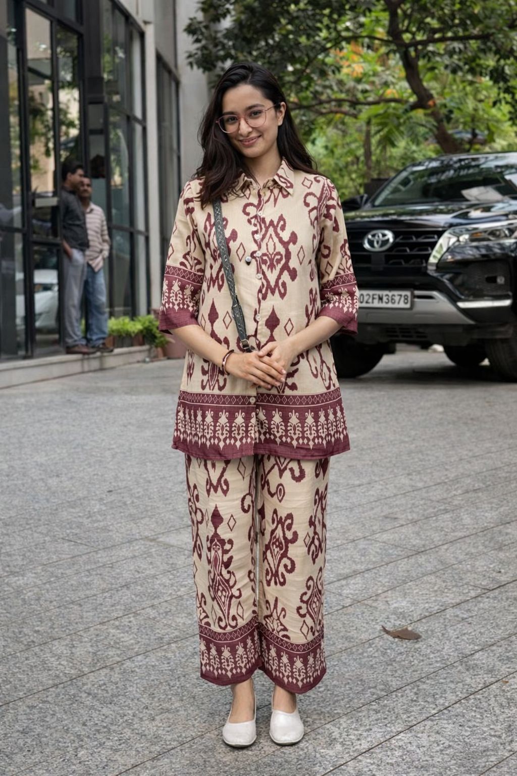 Premium cotton silk Ikkat printed smart co ord