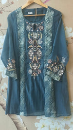 Pretty Mul chanderi brocade suit set in blue