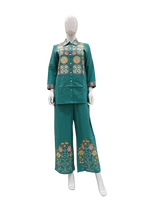 Smart embroidered cotton co ord