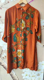 Premium crepe Kalamkari co ord in orange