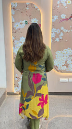 Super pretty Mul silk digital printed kurta pant in green