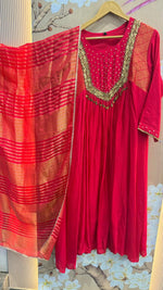 Rani pink with brocade detailing full suit set