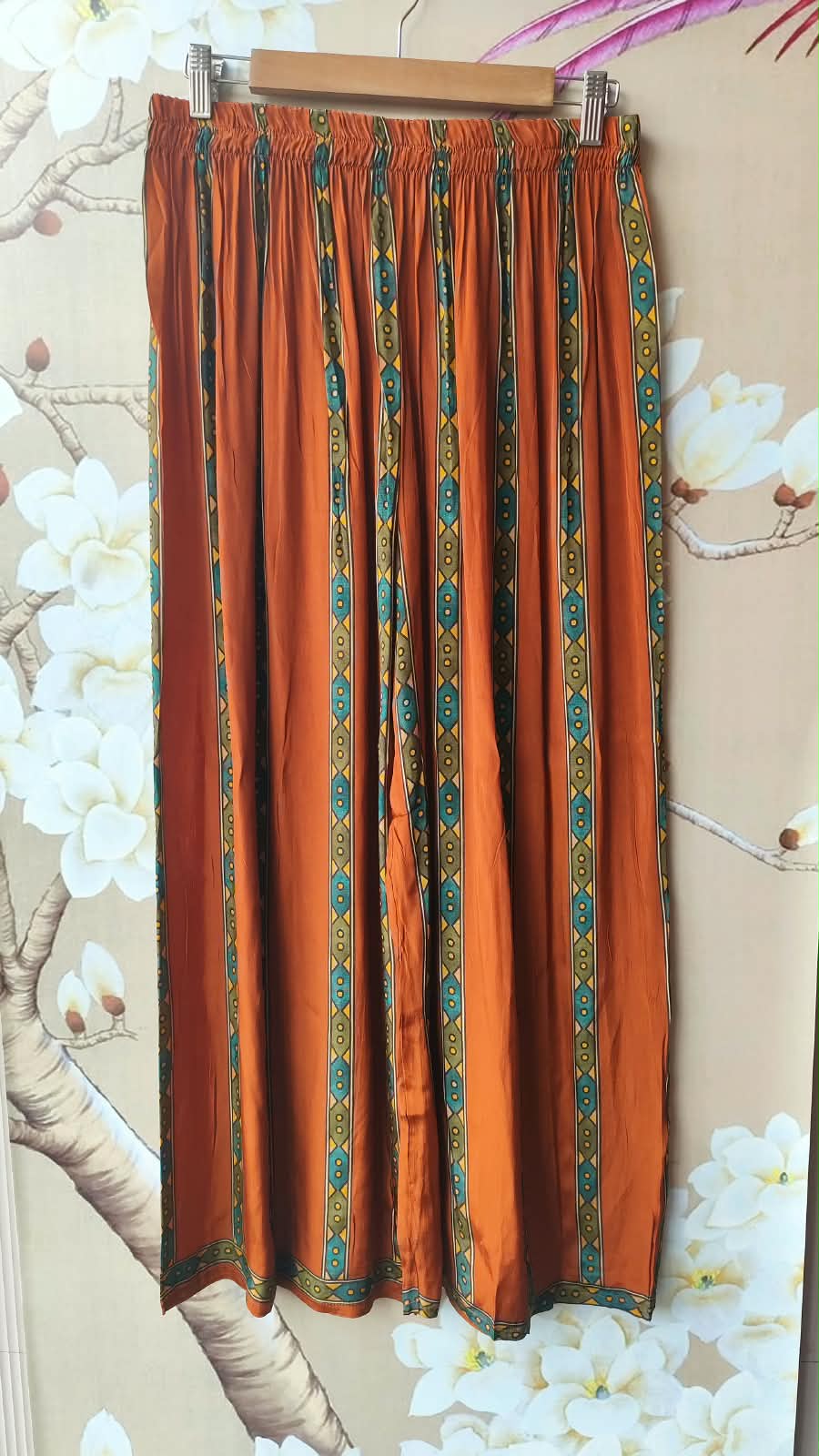 Premium crepe Kalamkari co ord in orange