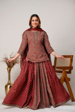 Pure cotton ajrakh skirt set