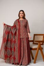 Pure cotton ajrakh skirt set