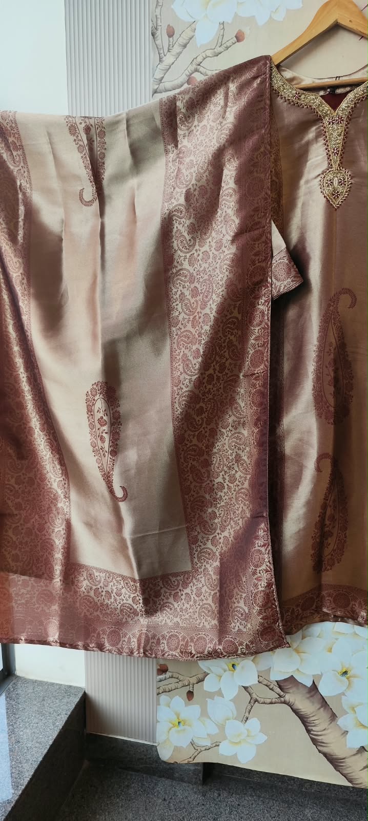 Giraffe tissue slim fit pretty royal colour suit set