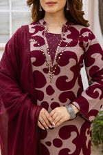 Soft cotton flex farshi salwar suit set in wine