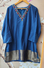 Wow Mul chanderi lakri patta farshi salwar in blue