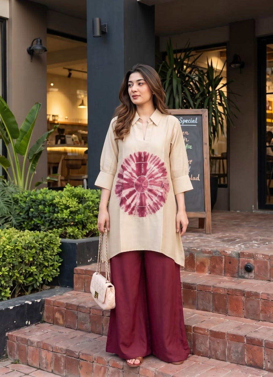 Restocked Russian silk ombré co ord set paired with plazzo pant
