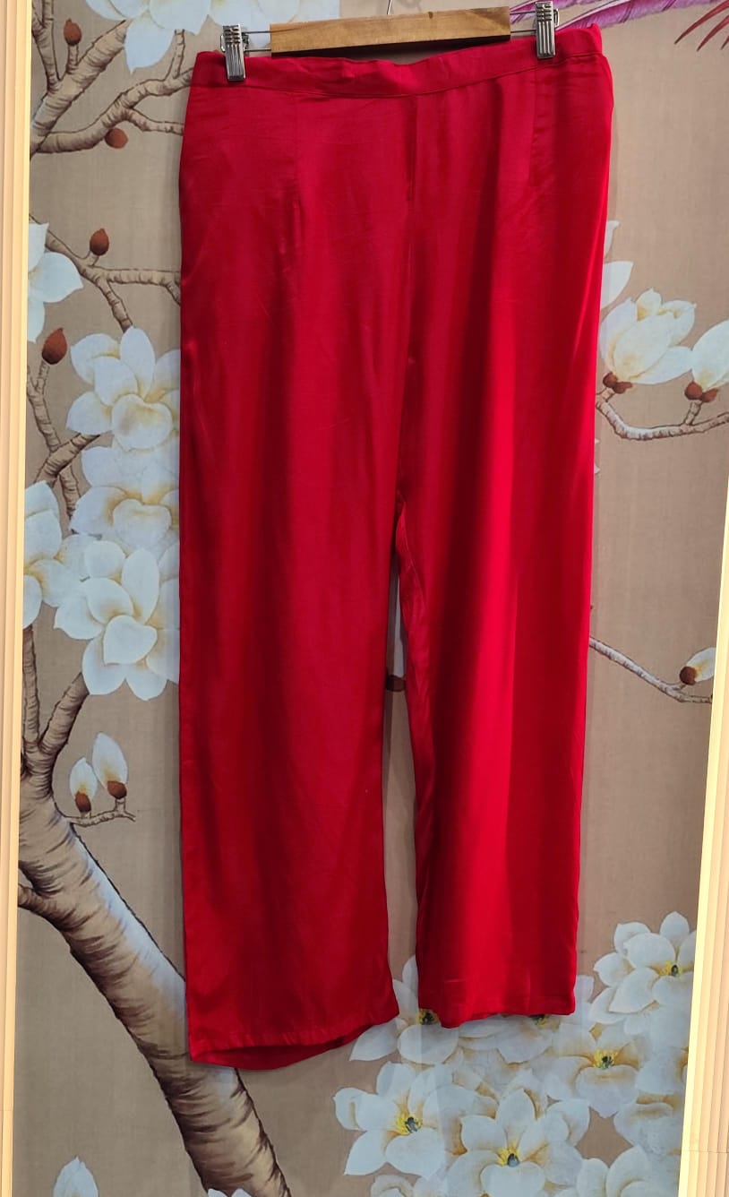 Super pretty handwork chinon suit set in red