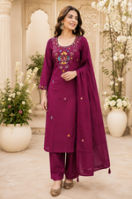 Pretty Modale embroidered suit set