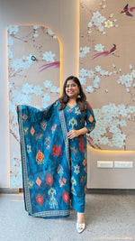 Blue Ikkat cotton suit set