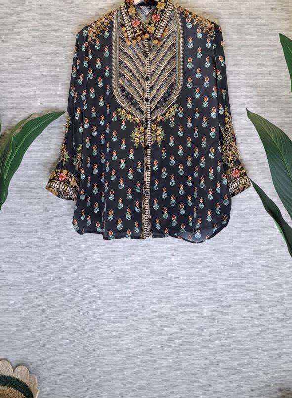 Smart smart pure crepe shirt