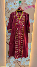 Pure cotton front n back Ikkat panel full suit set