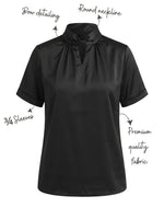Satin silk black top