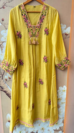 Bestseller in new colour! Premium muslin lining full suit set in lime yellow