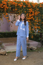 Super se bhi smart digital printed co ord set in blue
