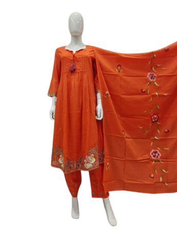 Pretty Mul cotton with intricate embroidered detailing on hem