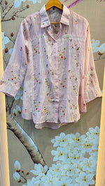 Premium Mul Chanderi embroidered with inner co ord in pink