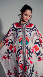 Pure muslin silk digital printed kaftan set