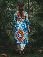 Premium cotton Ikkat printed Afghani pant set