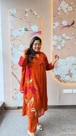Super pretty applique work Mul cotton lining suit set