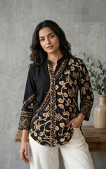 Pretty black crepe top