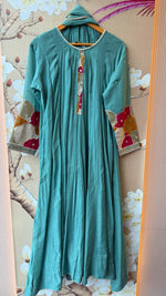 Pretty Mul chanderi full suit with beautiful handwork in blue