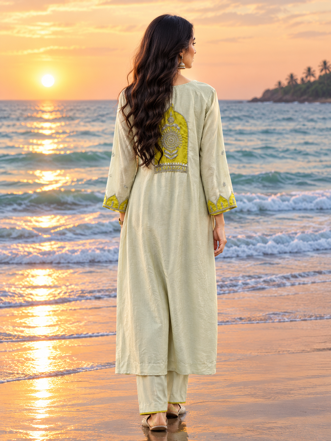 Pretty dola silk with designer back suit set with orgenza Lehariya dupatta yellow
