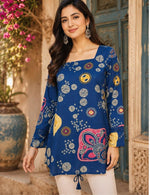 Pretty cotton designer back top in blue Pretty cotton designer back top in blue