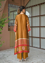 Premium gaji silk kurta pant with coin detailing in gold