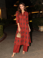 Ikkat print cotton kurta pant