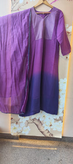 Pretty ombré Mul chanderi full suit in purple